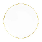 9 In. Clear/Gold Petal Plates | 20 Count
